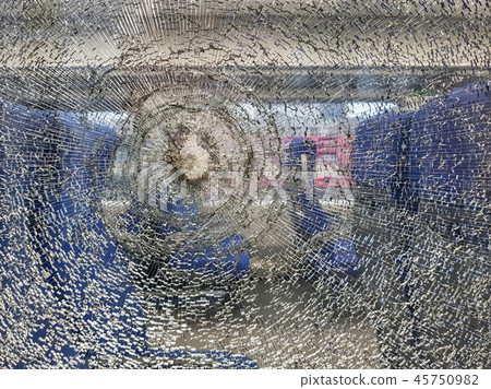Broken train window Broken train window 45750982