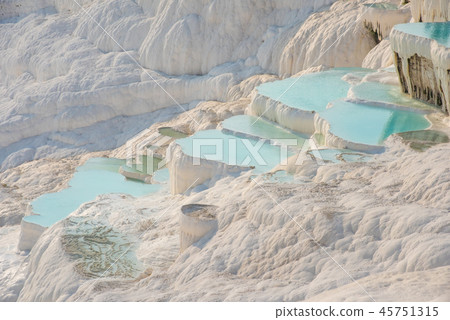 Pamukkale, natural pool with blue water, Turkey 45751315