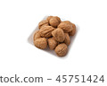 Pile of walnuts on a white background 45751424