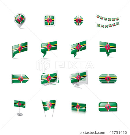 Dominica flag, vector illustration on a white background Dominica flag, vector illustration on a white background 45751430