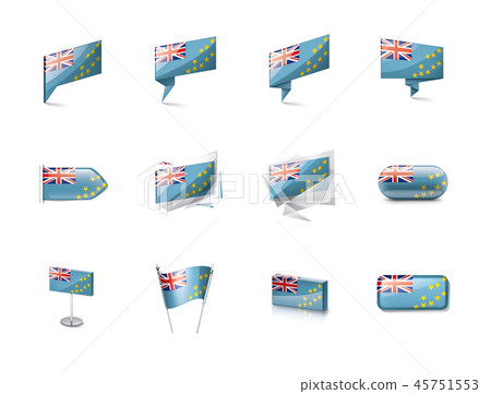 Tuvalu flag, vector illustration on a white background Tuvalu flag, vector illustration on a white background 45751553