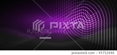 Dark black abstract background with neon colors and lines 45752848