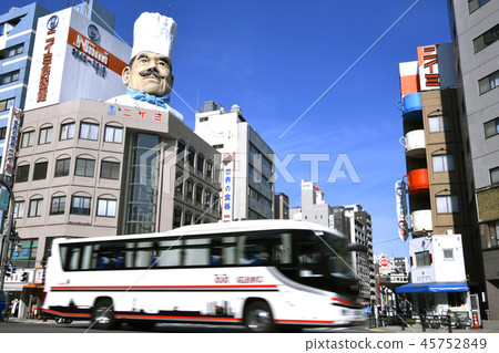 Tokyo cityscape in Japan From Kikuyabashi intersection, we look at Kappabashi tool street 45752849