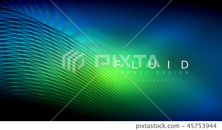 Digital flowing wave particles abstract background 45753944