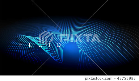 Digital flowing wave particles abstract background - Stock Illustration ...