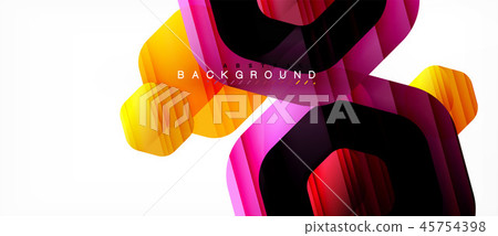 Glossy color hexagons modern composition background, shiny glass design Glossy color hexagons modern composition background, shiny glass design 45754398