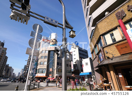 Tokyo cityscape in Japan "Kikuya Bridge" intersection Kappa bridge and the tool street etc. Tokyo cityscape in Japan "Kikuya Bridge" intersection Kappa bridge and the tool street etc. 45755126