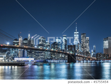 紐約布魯克林大橋和曼哈頓 45755454
