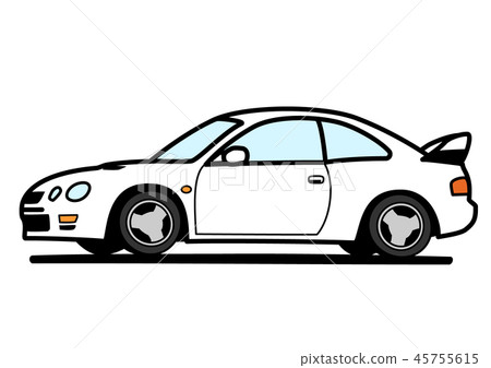 Nostale Domestic sports car white car illustration 45755615