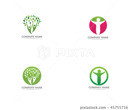Tree family people logo vector template Tree family people logo vector template 45755716