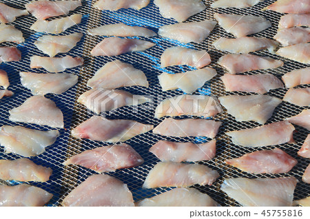 曬乾的魚片（大原縣大隅市大原漁港/大原） 45755816