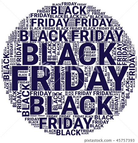 Black Friday Wordcloud. Text cloud. Typography concept. Vector illustration. 45757393
