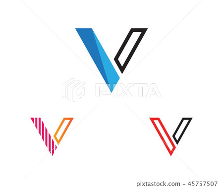 V logo and symbol vector template icon 45757507