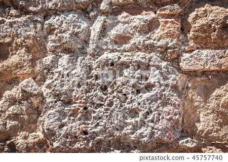 Texture of ancient wall build from bricks Texture of ancient wall build from bricks 45757740