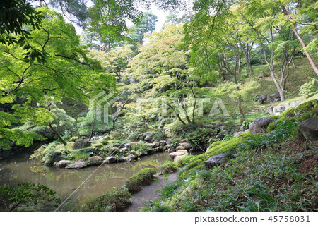 Garden pond and garden road Garden pond and garden road 45758031