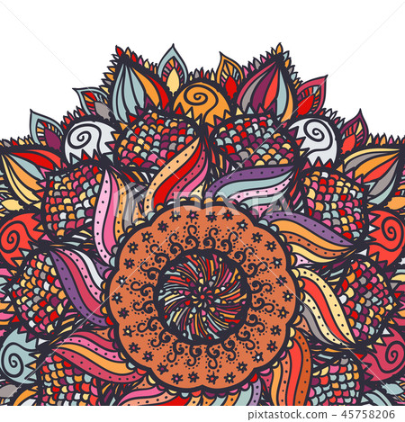 Vector abstract mandala postcard design 45758206