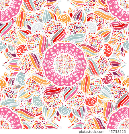 pink vector seamless floral mandala pattern pink vector seamless floral mandala pattern 45758223