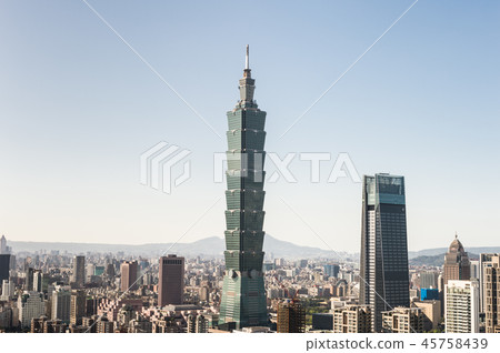 View of Taipei 101 world trade center building  45758439