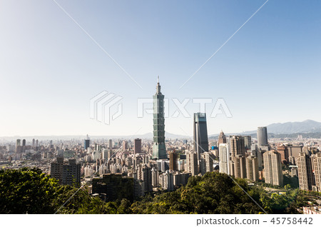 View of Taipei 101 world trade center building View of Taipei 101 world trade center building 45758442