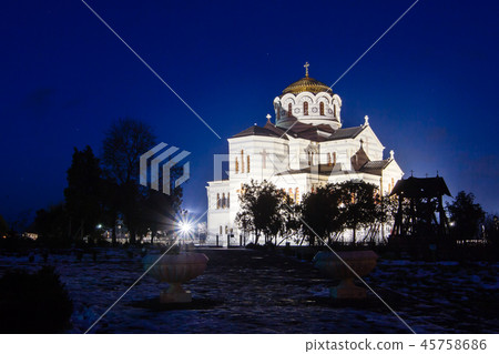 Night view to Saint Vladimir's cathedral Night view to Saint Vladimir's cathedral 45758686