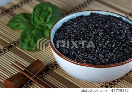 Black rice in a bowl Black rice in a bowl 45759282