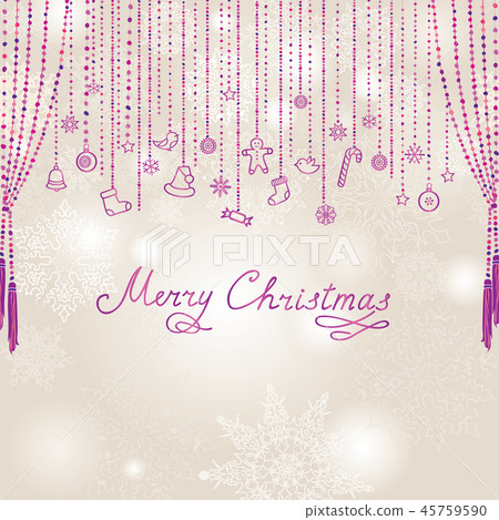Merry Christmas background. Greeting card design 45759590