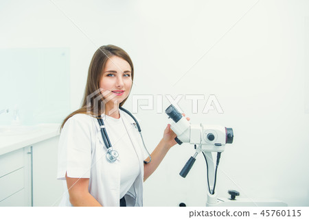 Portrait of young female gynecologist doctor 45760115