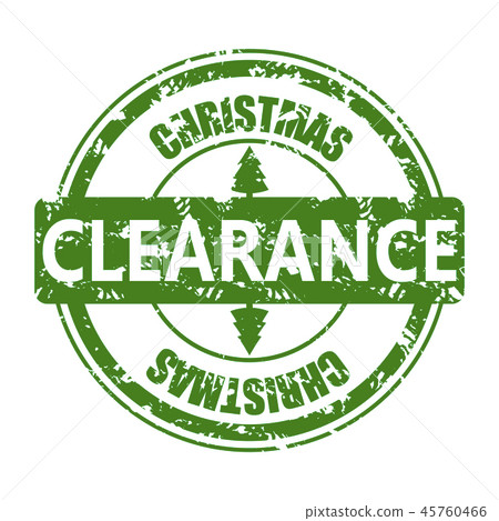 Clearance christmas rubber stamp isolated on white Clearance christmas rubber stamp isolated on white 45760466