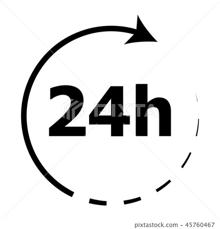 Around the clock icon 24 hours Around the clock icon 24 hours 45760467