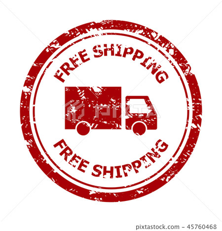Free shipping rubber stamp isolated on white Free shipping rubber stamp isolated on white 45760468