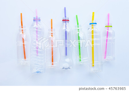 Plastic Waste Pollution, Plastic bottles, straws Plastic Waste Pollution, Plastic bottles, straws 45763985