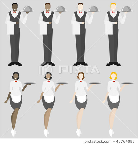 Set of eight waiters 45764095