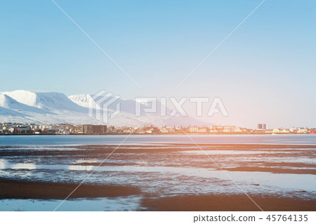 Iceland village winter season  45764135