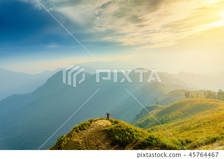man standing see view Landscape of Phucheefah  45764467