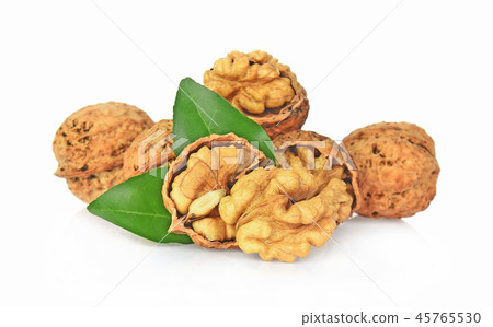 Walnut isolated on white background Walnut isolated on white background 45765530