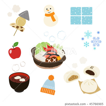 Winter warm food icon set - Stock Illustration [45766985] - PIXTA