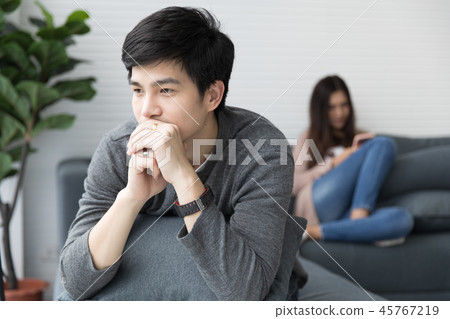A couple relaxing at home. 45767219