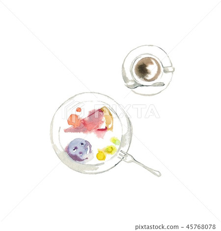 Cake set seen from directly above 45768078