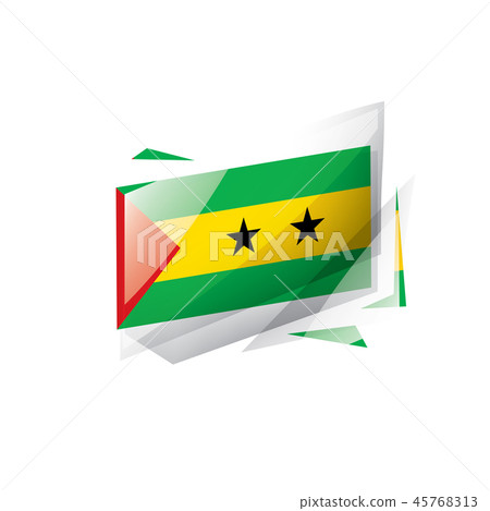 Sao Tome and Principe flag, vector illustration on a white background 45768313
