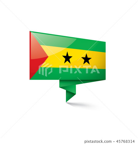 Sao Tome and Principe flag, vector illustration on a white background 45768314