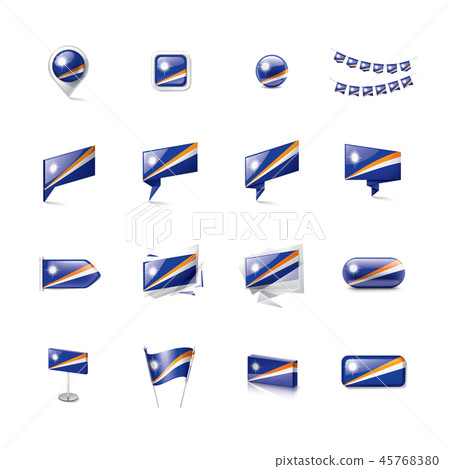 Marshall Islands flag, vector illustration on a white background Marshall Islands flag, vector illustration on a white background 45768380