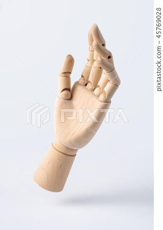 wooden raise hand with gesture isolated on white wooden raise hand with gesture isolated on white 45769028