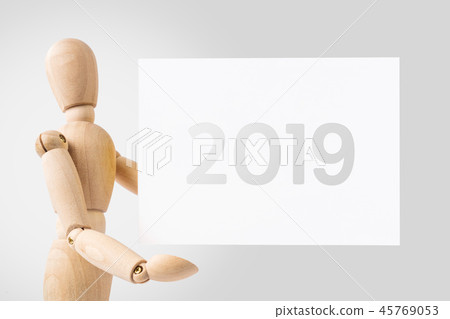 wooden mannequin hold board with 2019 45769053
