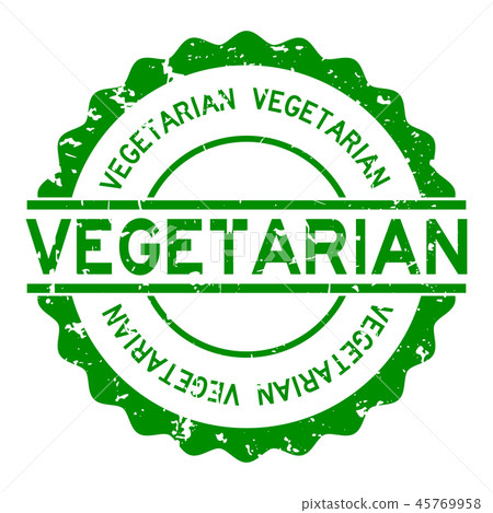 Grunge green Vegetarian word round rubber stamp Grunge green Vegetarian word round rubber stamp 45769958