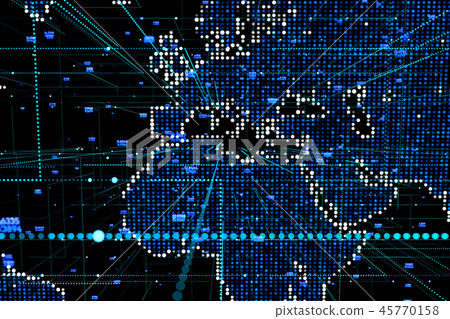 LED soft focus background. Technology concept. Connection structure. 45770158