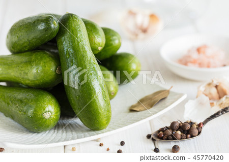 Ingredients for cooking pickled cucumbers Ingredients for cooking pickled cucumbers 45770420