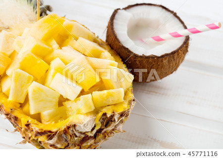 chopped pineapple with coconut chopped pineapple with coconut 45771116