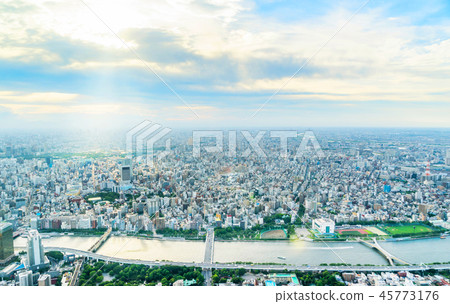 city urban skyline aerial view in koto, japan 45773176