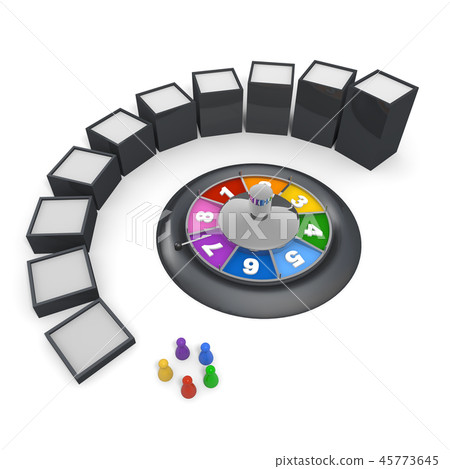 棋盤遊戲/輪盤/雙六/片/ 3D渲染 45773645