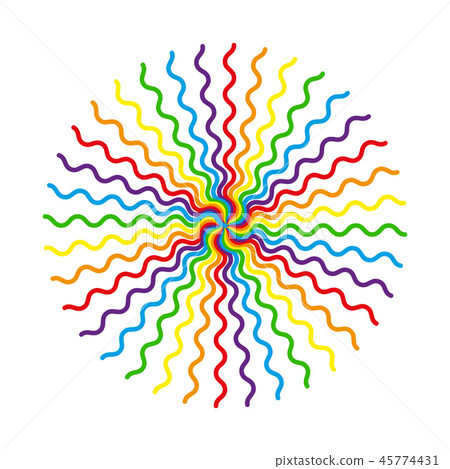 Abstract circular pattern multicolored wavy line Abstract circular pattern multicolored wavy line 45774431